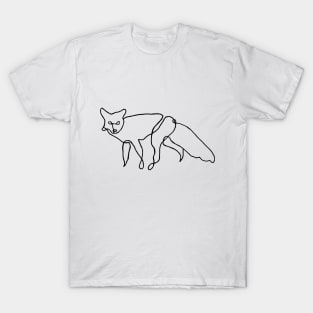 Fox Continuous Line Art T-Shirt